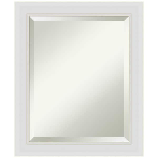 Amanti Art Flair Soft White Narrow 20 in. H x 24 in. W Framed Wall Mirror