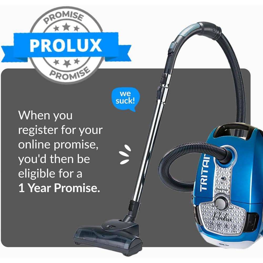 Prolux Tritan Blue Canister Vacuum with HEPA Filter