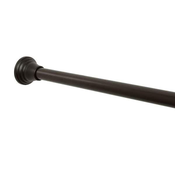 Zenna Home NeverRust Decorative Finial 46 in. - 72 in. Aluminum Adjustable Tension No-Tools Shower Rod in Bronze