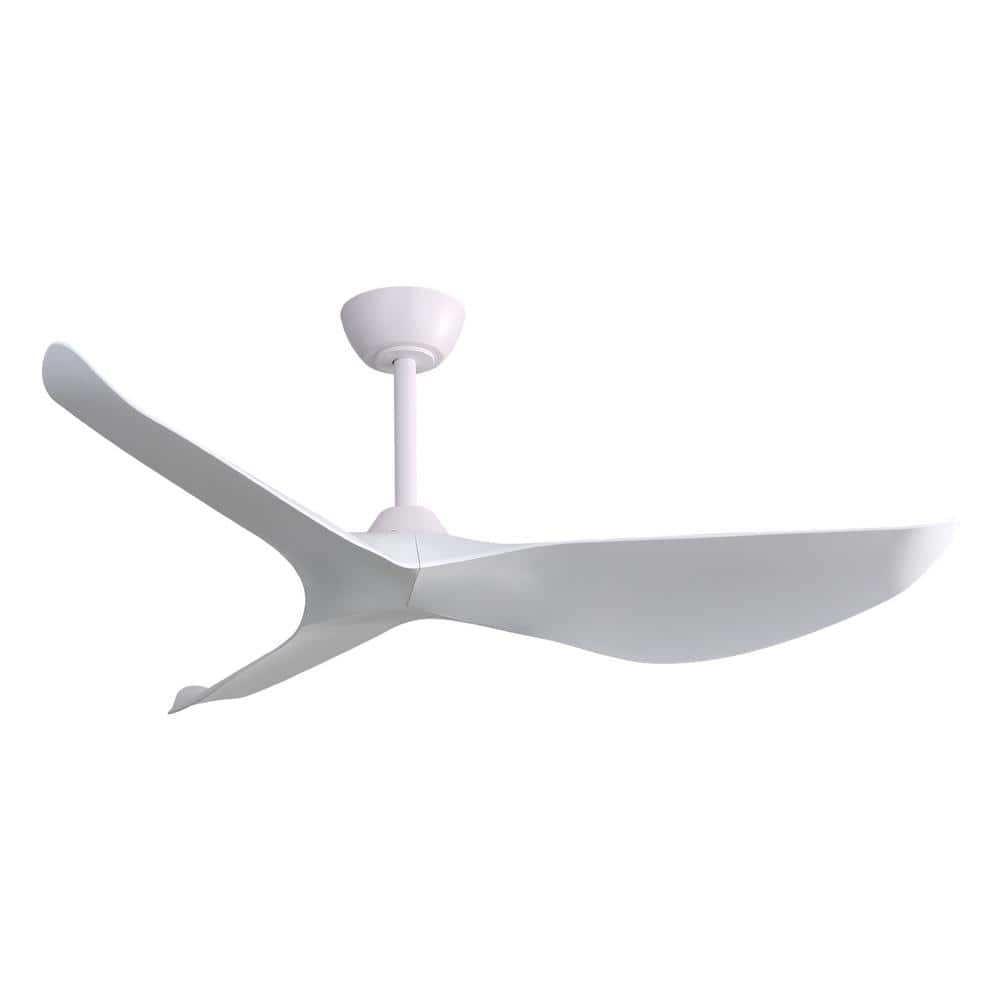 52 in. Indoor/Outdoor Modern White Ceiling Fan without Light and 6 Speed Re