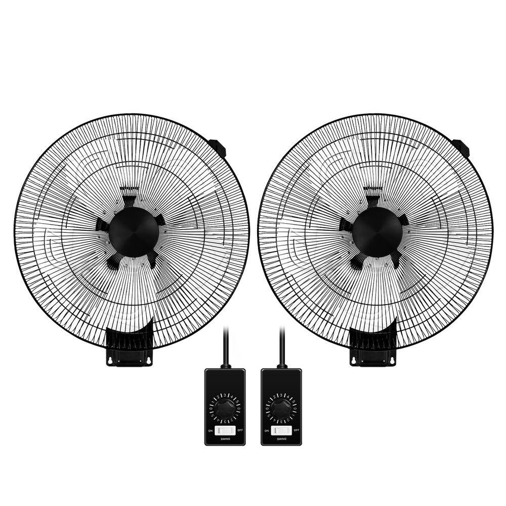 Aoibox 18in. 5 Speed Settings Metal Wall Mount Fan in Black for