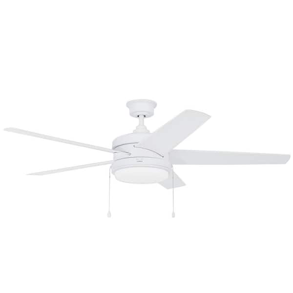 Home Decorators Collection Portwood 60 in. LED Outdoor White Ceiling Fan