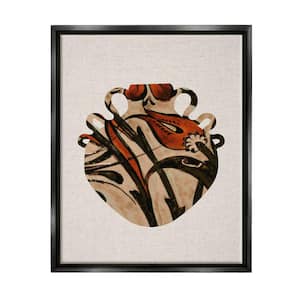 Abstract Floral Pattern Urn Modern Still Life by Daphne Polselli Floater Frame Culture Wall Art Print 31 in. x 25 in.
