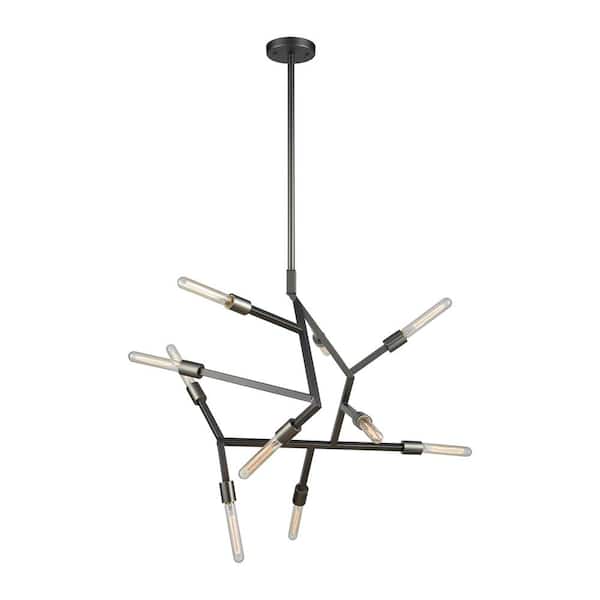 Titan Lighting Freeform 10-Light Aged Black Nickel Chandelier
