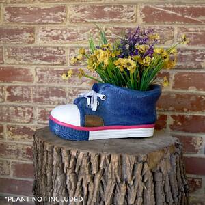 Indoor/Outdoor Decorative Sneaker Planter, Blue