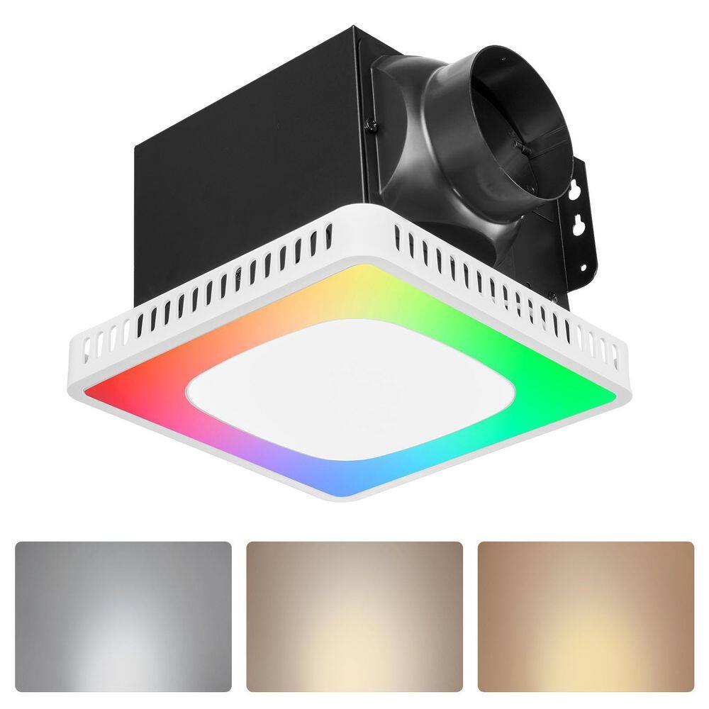 80-110-130 CFM Bathroom Exhaust Fan, Bathroom Vent with Seven Colors RGB Lights, Premium DC Motor Ceiling Fan price history on PriceWatchPro