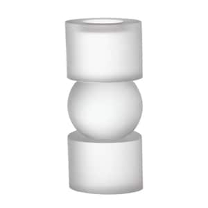 Geometric Candle Holder 3 in. Dia. x 7 in. in White