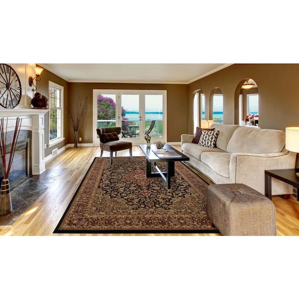 Persian Classic Black 9 ft. x 13 ft. Medallion Area Rug