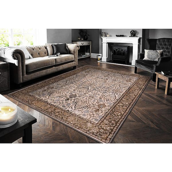 Cullen 3 ft. X 5 ft. Brown/Ivory Oriental Indoor Area Rug
