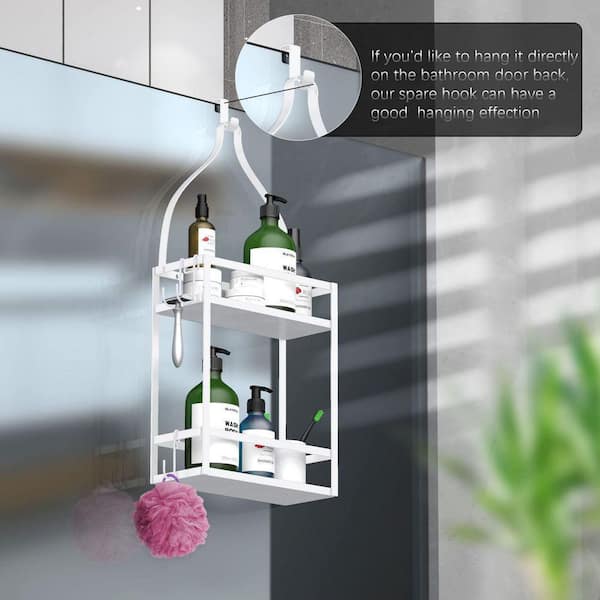 PROBEAUTIFY Hanging Shower Caddy Over Shower Head - White Shower Caddy  Hanging - Shower Caddy and Shower Rack for Ultimate Convenience