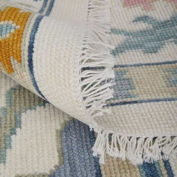 Blue, Ivory, Pink Floral 8 ft. x 12 ft. Area Rug