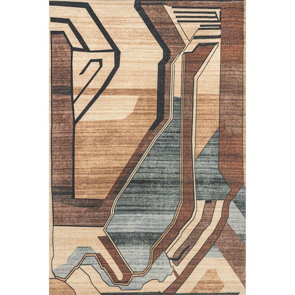 Kali Gandaki Wool Brown 4 ft. x 6 ft. Indoor/Outdoor Patio Rug