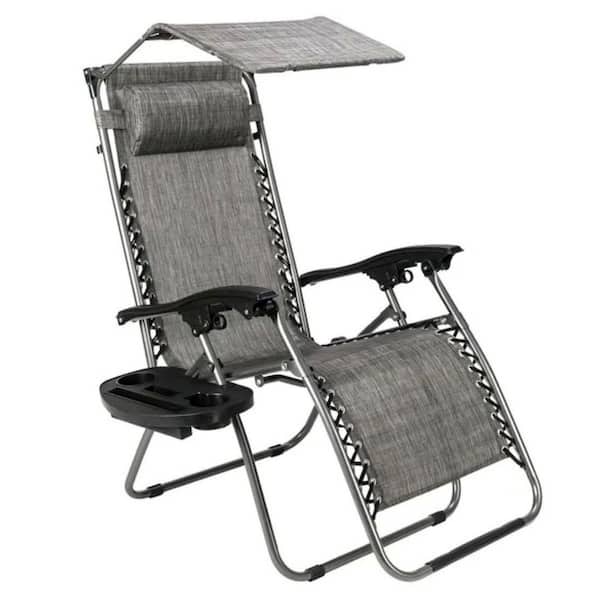 ESILOO Infinity Zero Gravity Chair with Awning-Adjustable Recliner, Yard-Fade-Resistant and Sturdy Steel Frame
