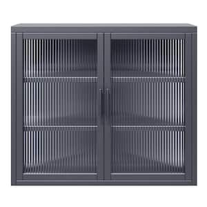 Retro Style 9.10-in W x 27.60-in D x 23.60-in H in Gray Metal Assemble Upper Kitchen Cabinet with Detachable Shelves