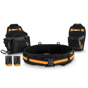 16" 3-Piece Handyman Tool Belt Set with ClipTech 27 pockets, 2 tape measure clips and heavy-duty hammer loop