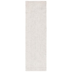 Abstract Ivory/Light Gray 2 ft. x 10 ft. Speckled Runner Rug