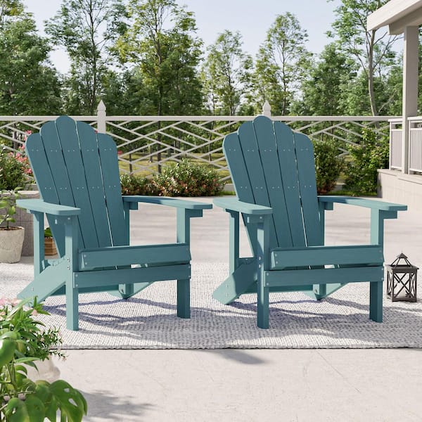 Weather Resistant Lake Blue Plastic Adirondack Chair (Set of 2)