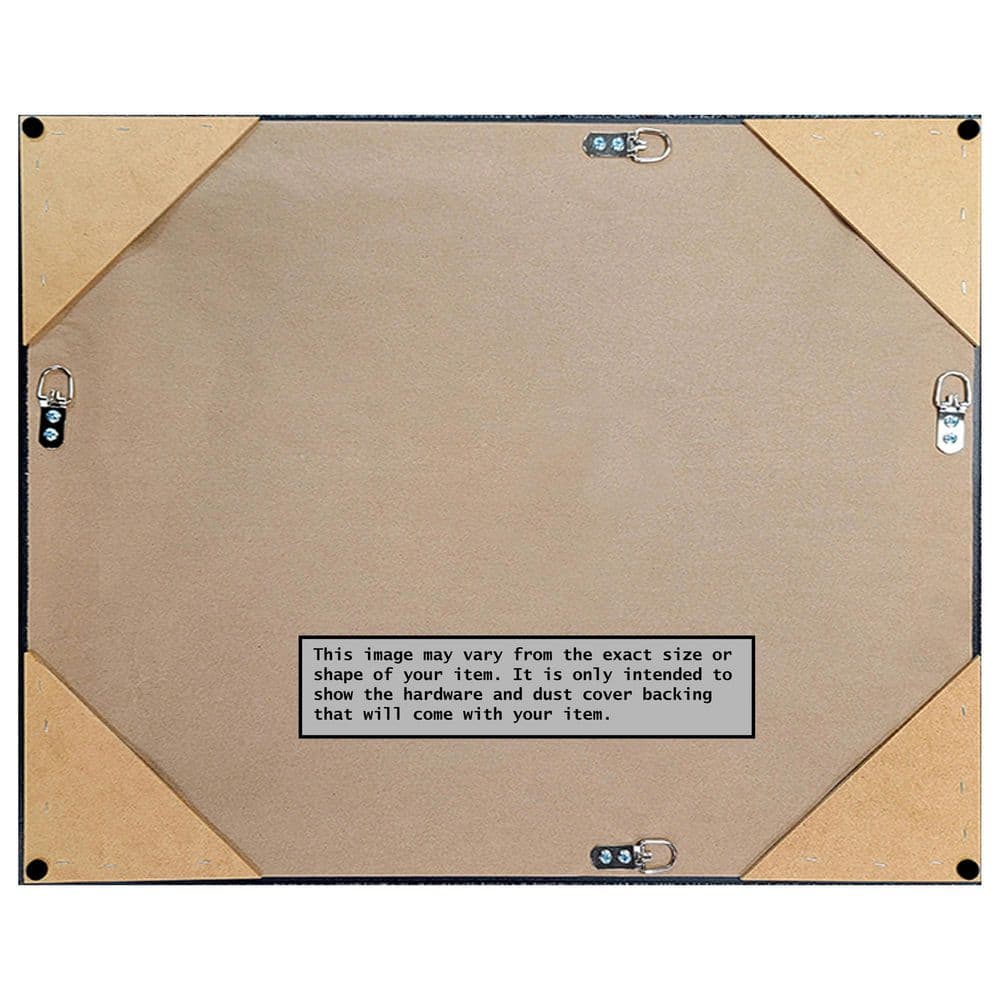 Gold Beveled Rectangular Wood Bathroom Vanity Mirror