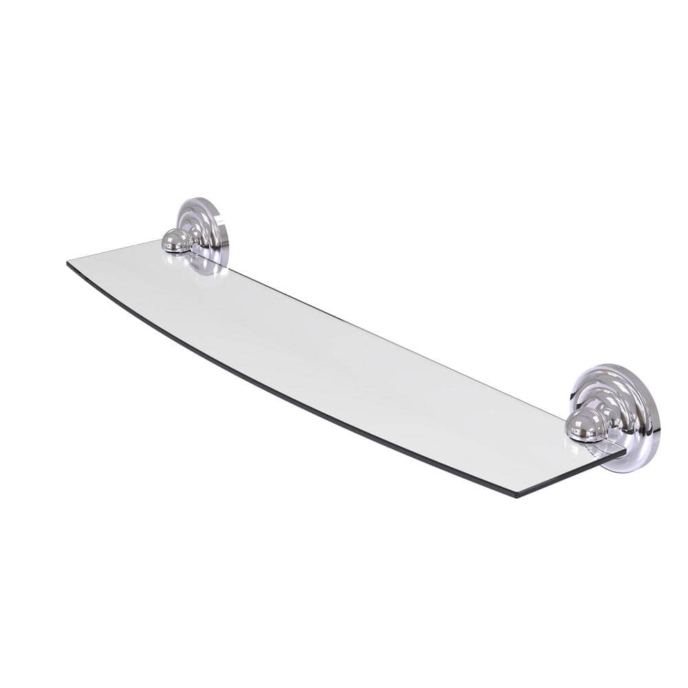 Allied Brass Prestige Que New 24 in. L x in. H x in. W Clear Glass  Bathroom Shelf in Polished Chrome PQN-33/24-PC The Home Depot