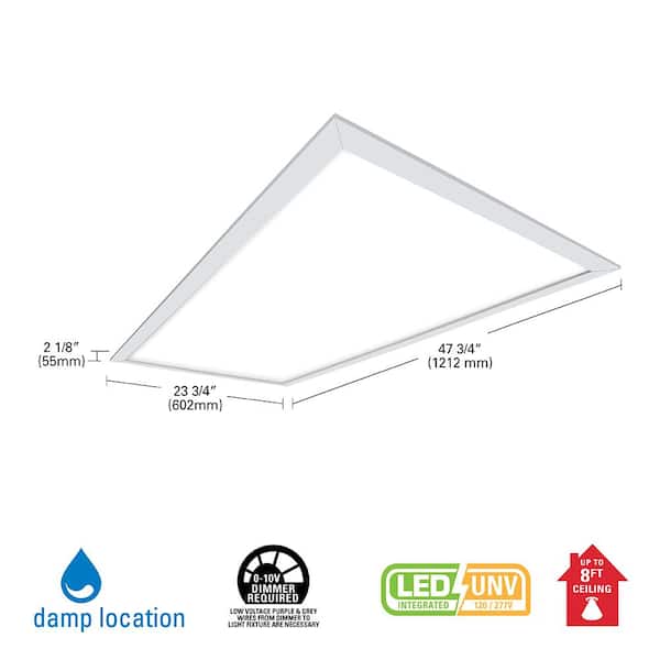 2 ft. x 4 ft. 4500 Lumens Integrated LED Flat Panel Light 4000K