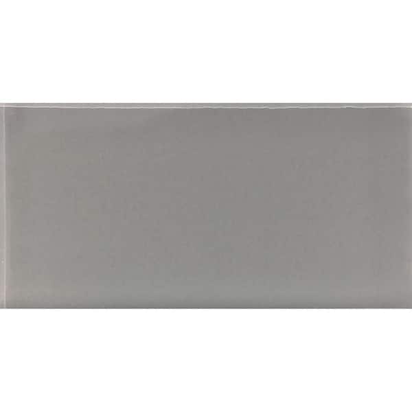 Apollo Tile Gray 8-in. x 16-in. Subway Polished Glass Floor and Wall Tile (13.33 Sq ft/case)