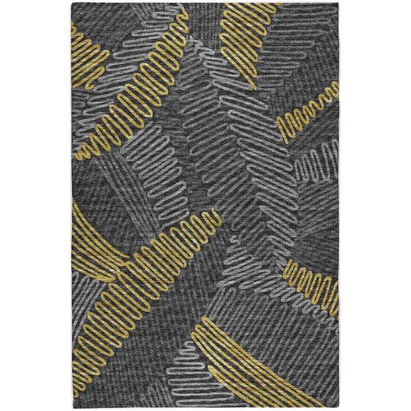 Dream Shag Premium Machine Washable Abstract ADS117 Gray 9 ft. x 12 ft. Area Rug
