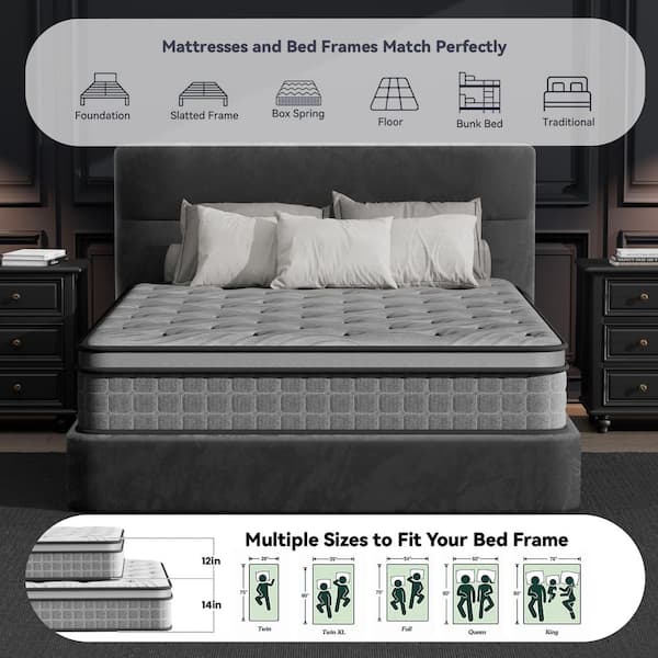 VelaDream Full Size Firm 12 in. Gel Memory Foam Hybrid Mattress