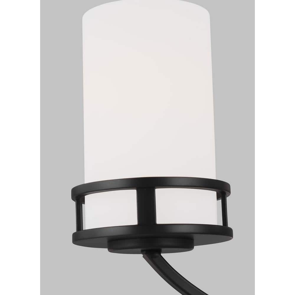 Elegant Midnight Black 5-Light Incandescent Chandelier with Etched Glass