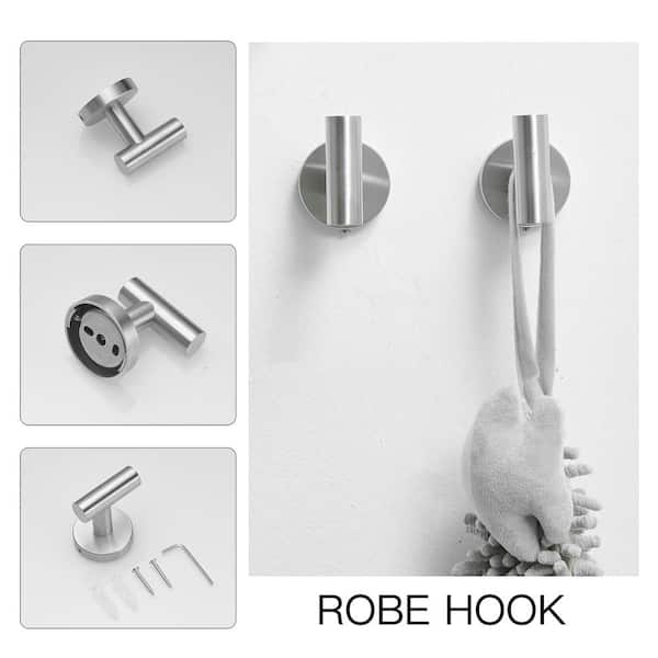 Coat Hooks Brushed Nickel 2 Pack Bathroom Hooks For Wall Robe Hook  Decorative Metal Closet Hooks For Hanging Coats And Hat Hooks Towel Hooks  For Bathr