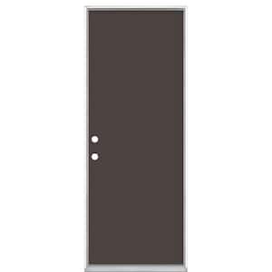 30 in. x 80 in. Flush Right-Hand Inswing Willow Wood Painted Steel Prehung Front Door No Brickmold in Vinyl Frame
