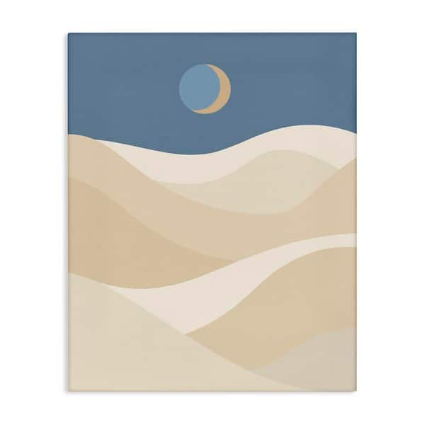 Stupell Industries Crescent Moon over Dunes by Daphne Polselli Unframed Nature Graphic Art Print 20 in. x 16 in.