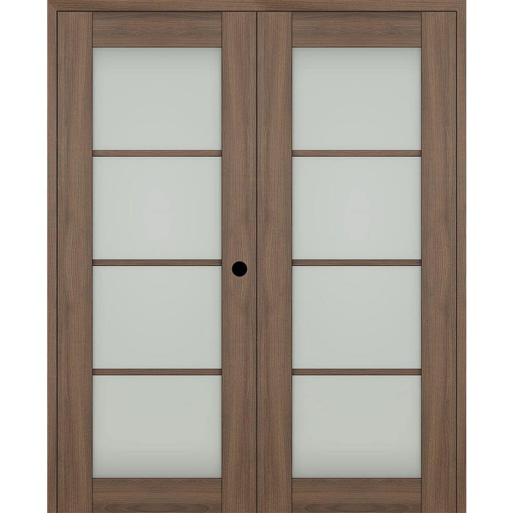Avon 4 Lite N 36 in. x 96 in. Left Active 4-Lite Frosted Glass Pecan Nutwood Wood Composite Double Prehung French Door price history on PriceWatchPro
