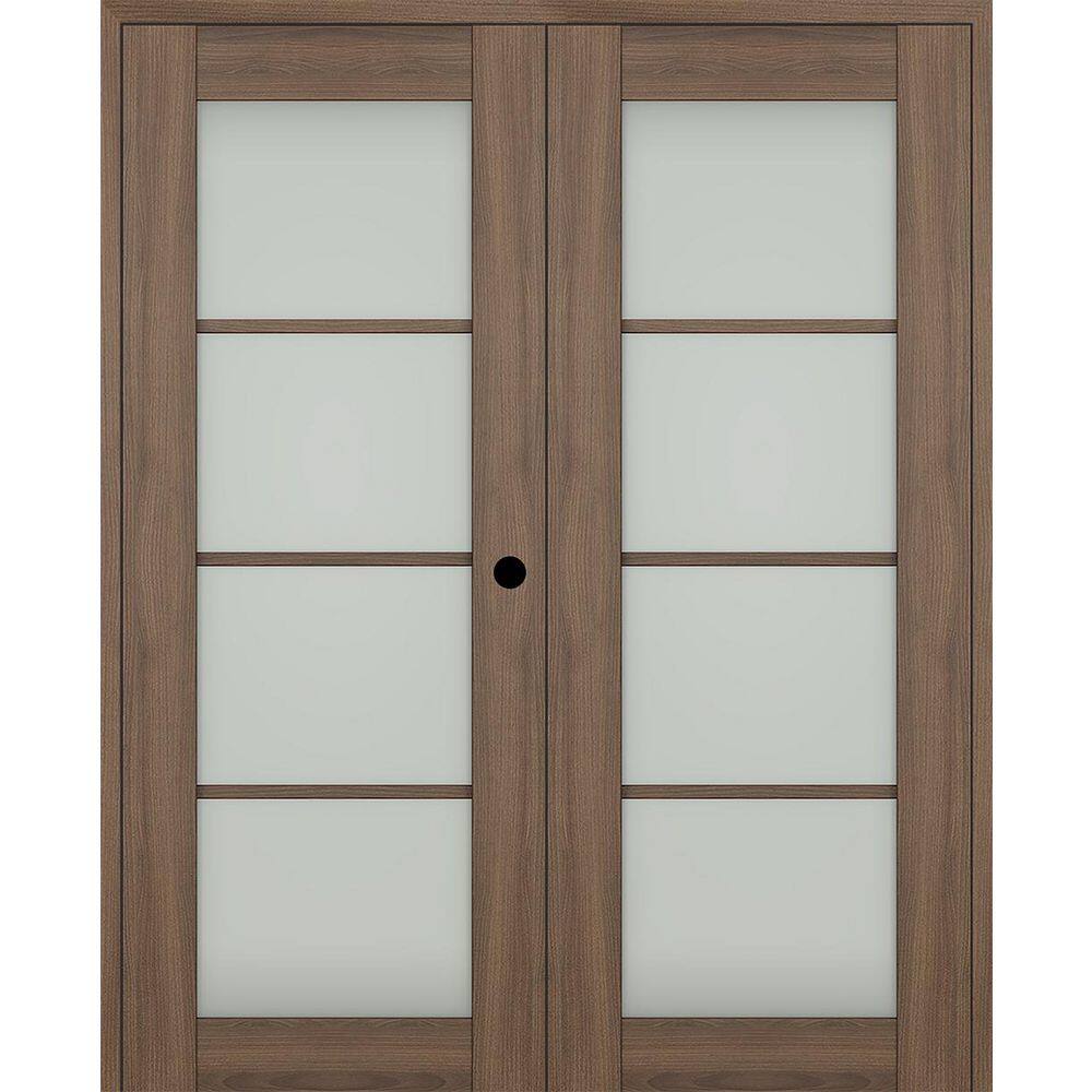 Avon 4 Lite N 72 in. x 96 in. Left Active 4-Lite Frosted Glass Pecan Nutwood Wood Composite Double Prehung French Door price history on PriceWatchPro