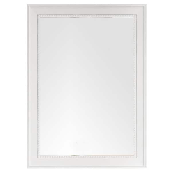 Bristol 29 in. W x 40 in. H Small Framed Rectangular Wall Mount Bathroom Vanity Mirror in Bright White