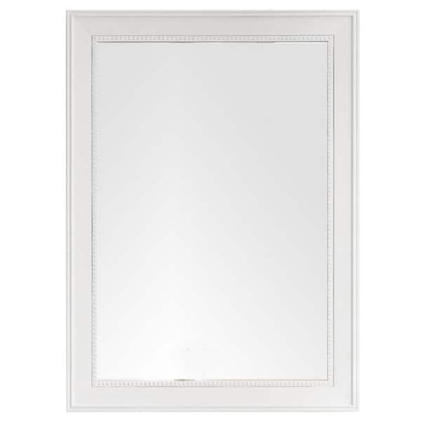 null Bristol 29 in. W x 40 in. H Small Framed Rectangular Wall Mount Bathroom Vanity Mirror in Bright White