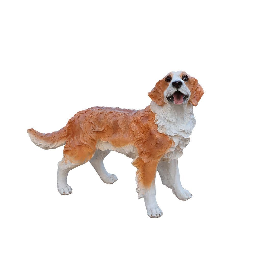 Lifelike Resin Hound Dog Statue, Standing Brown & White Weatherproof Figurine for Patio Yard Lawn & Porch Indoor Decor price history on PriceWatchPro