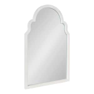Hogan 24 in. W x 36 in. H Arch MDF White Framed Modern Wall Mirror