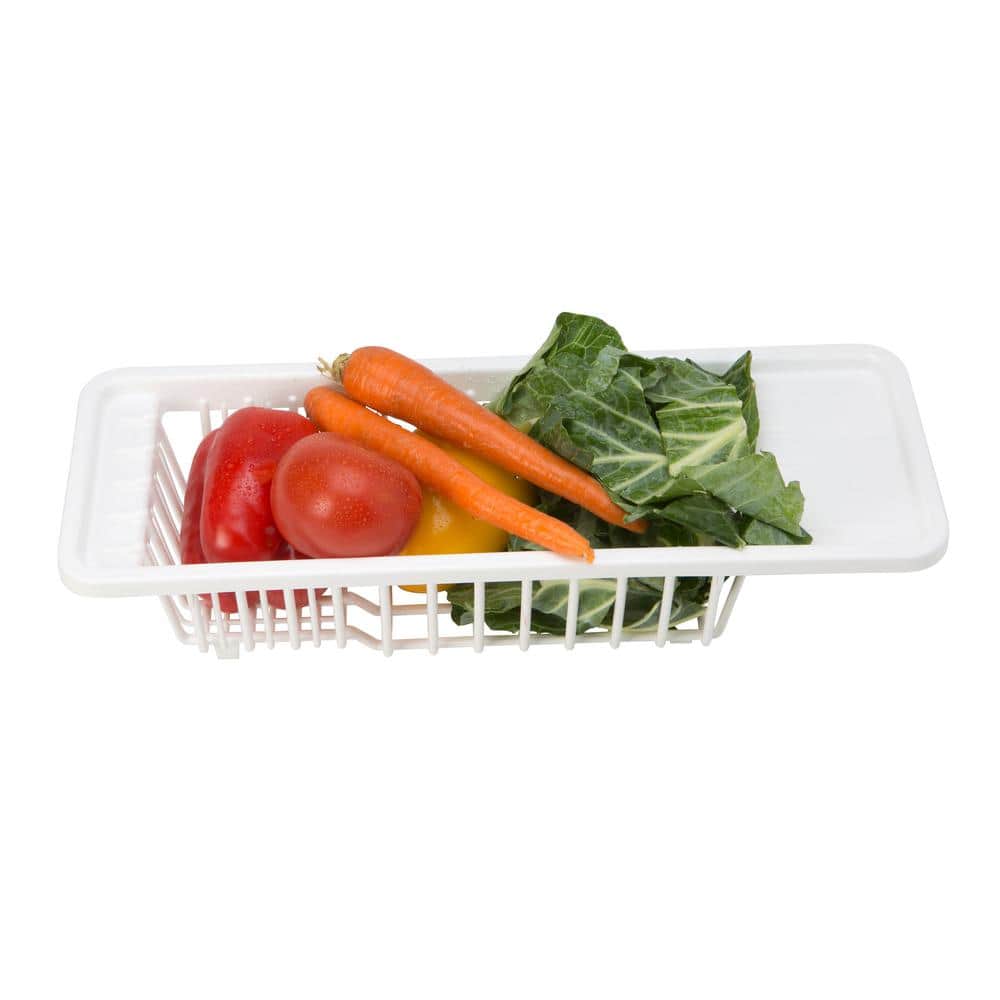 White Plastic Over-the-Sink Dish Drying Rack