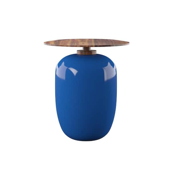 Southern Enterprises Kinney Blue Wood Outdoor Accent Table
