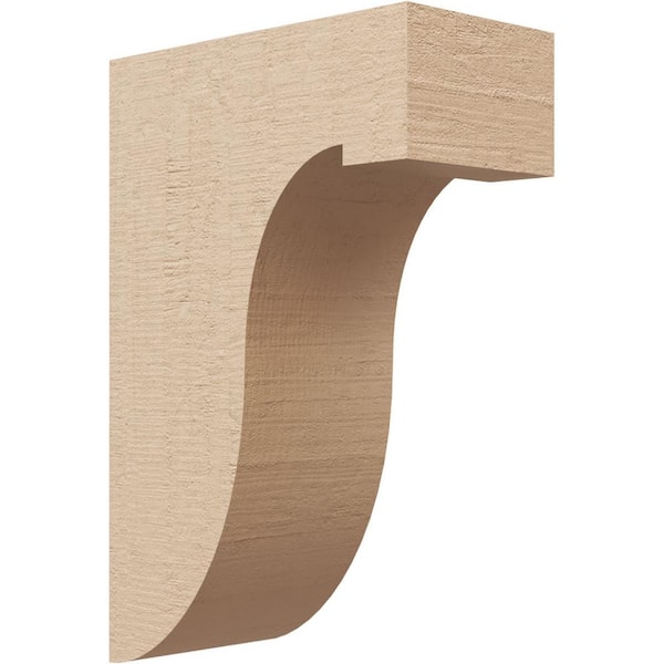 Ekena Millwork 4 in. x 12 in. x 8 in. Series 2 Classic Del Monte Rough Cedar Woodgrain Timberthane Polyurethane Corbel, Primed Tan