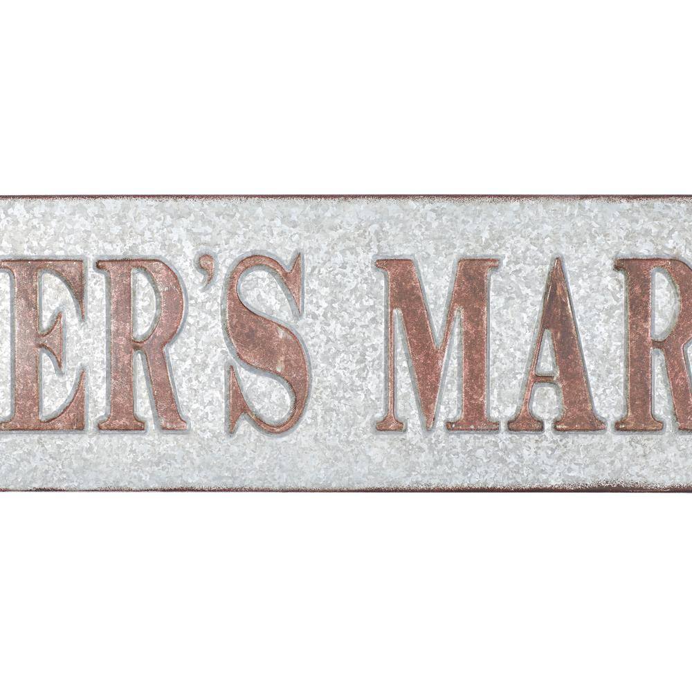 Gray Iron Rustic Farmhouse Rectangular Wall Sign