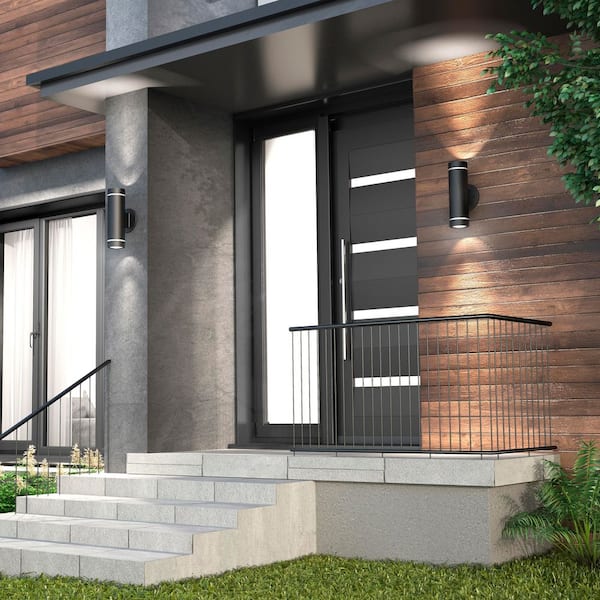 Artika C7 Black Modern Outdoor Hardwired Garage and Porch-Light