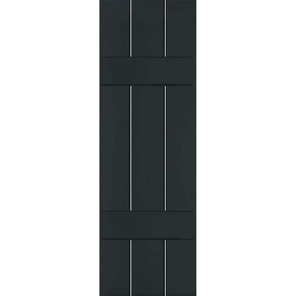Ekena Millwork 12 in. x 70 in. Exterior Real Wood Pine Board and Batten Shutters Pair Dark Green