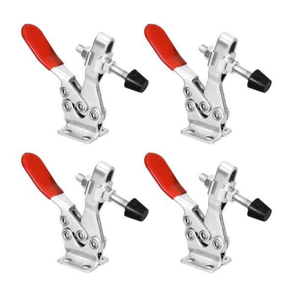 4pcs Horizontal Quick Release Toggle Clamp Anti Slip Hand Tool Vertical 500Lbs 