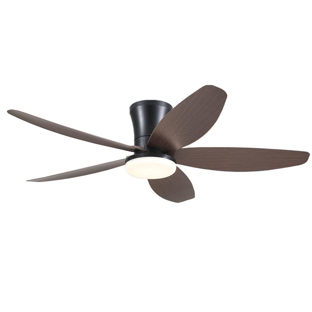 36 in. Indoor/Outdoor Flush Mount Modern Brown Ceiling Fan with Dimmable 3 Color LED Light and Remote/APP Control price history on PriceWatchPro