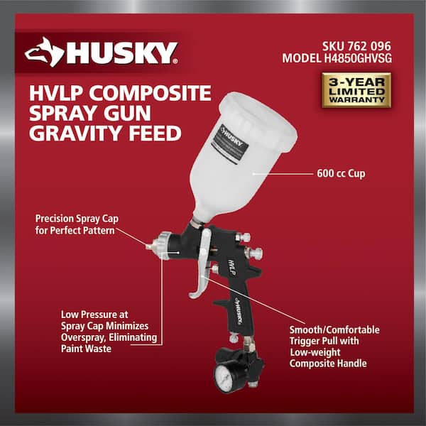 Husky Gravity Feed Composite HVLP Spray Gun H4850GHVSG - The Home