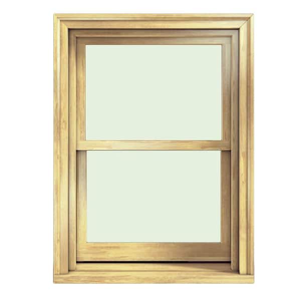 JELD-WEN 25.375in. x 40.5in. W-2500 Series Unfinished Wood Double Hung Window w/ Natural Interior and Low-E Annealed Glass
