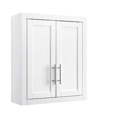 Glacier Bay Lancaster 21 in. W x 8 in. D x 26 in. H Surface-Mount Raised  panel Bathroom Storage Wall Cabinet in White LAOJ25-WH - The Home Depot