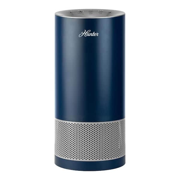 Hunter HP400 104 sq. ft. Round Tower Air Purifier for Allergy and Asthma Relief in Sapphire and Silver