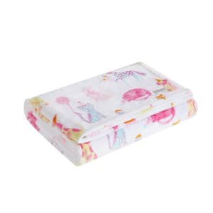 Party Animals 1-Piece Ultra Soft Plush Fleece Pink 50 x 60 Throw Blanket